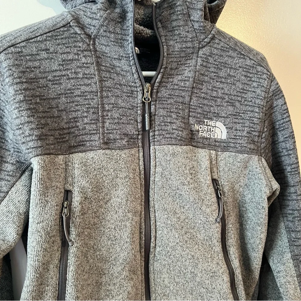 The North Face Men's S Gray Charcoal Gordon Lyons Alpine Full Zip Fleece Hoodie
